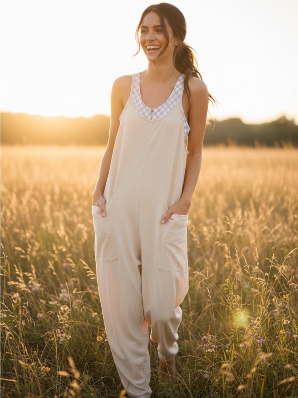 FP Movement Hot Shot Onesie Cream Sleeveless Jumpsuit Size Small NWT